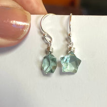 Load image into Gallery viewer, Aqua Quartz Mini Star Earrings