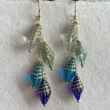 Load image into Gallery viewer, Conch Four Shell Earrings, Czech Glass