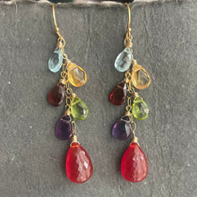 Load image into Gallery viewer, Carnelian, blue topaz, citrine, garnet, peridot and amethyst