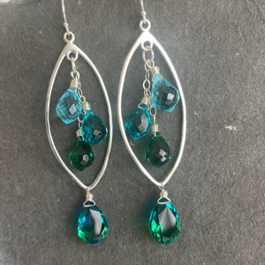 Sea Time Doublet Dewdrop Marquise Earrings