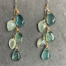 Load image into Gallery viewer, Watercolor Cascade Earrings - Fluorite, OOAK
