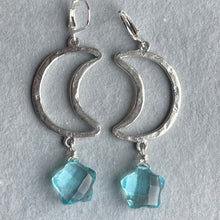 Load image into Gallery viewer, Open Moon and Stars Earrings