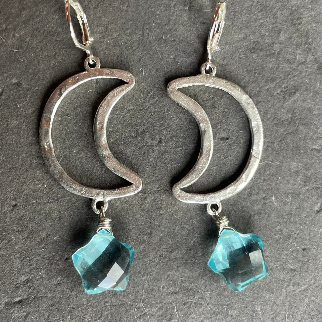 Open Moon and Stars Earrings