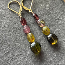Load image into Gallery viewer, Tourmaline Stack Earrings, OOAK