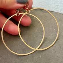 Load image into Gallery viewer, The AMY Style Hammered Hoop Earrings in 14K Gold Filled, Size: 50mm, 2", Metal choices