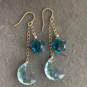 Crescent Moon and Star Earrings