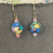 Load image into Gallery viewer, Jasper and Opal Round Earrings, OOAK