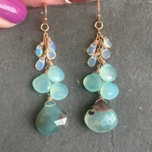 Load image into Gallery viewer, ( i have more- contact me to choose next stones from my lot) Aquaprase, Opal and Chalcedony Earrings, OOAK