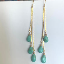 Load image into Gallery viewer, Turquoise Tassel Earrings, Trio