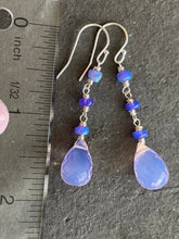 Load image into Gallery viewer, Glowing Lavender Quartz and Purple Opal Earrings, metal options