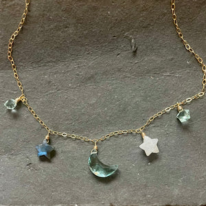 Moon and Stars Necklace