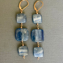Load image into Gallery viewer, Kyanite Square Earrings