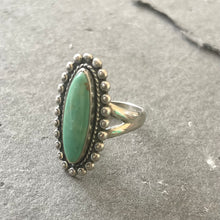 Load image into Gallery viewer, Vintage Genuine Turquoise ring, Sterling Silver, sz. 5.25, Estate Jewelry