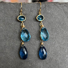 Load image into Gallery viewer, Sapphire Blue Dangle Earrings