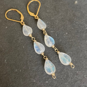 Rainbow Moonstone Earrings