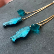 Gone Fishin’ Tassel Earrings, OOAK