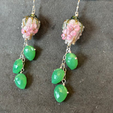 Load image into Gallery viewer, Buy Yourself Flowers Cascade Earrings With Chrysoprase Leaves OOAK