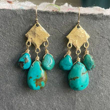 Load image into Gallery viewer, Natural Turquoise Marquise Artisan Chandeliers, OOAK