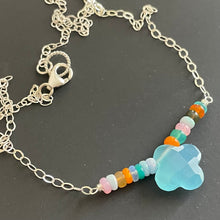 Load image into Gallery viewer, Chalcedony and Opal Clover Necklace