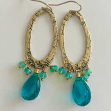 Load image into Gallery viewer, Paraiba, Opal and Bronze Earrings