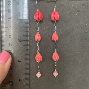 Hawaiian Pikaki Flower Dangle Earrings