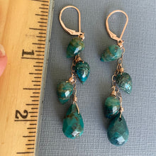 Load image into Gallery viewer, Chrysocolla and Turquoise Rose Gold Earrings, OOAK