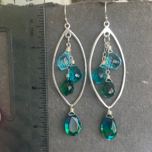 Sea Time Doublet Dewdrop Marquise Earrings