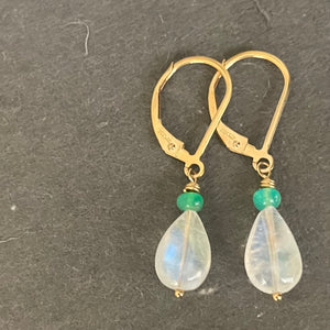 Rainbow Moonstone and Opal Earrings