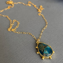 Load image into Gallery viewer, Emerald Jade, Apatite &amp; Mohave Copper Turquoise Pendant Necklace, OOAK