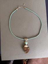 Load image into Gallery viewer, Ammonite Fossil and  Howlite Earrings OOAK