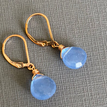 Load image into Gallery viewer, Hydrangea Chalcedony Leverback Earrings, metal options