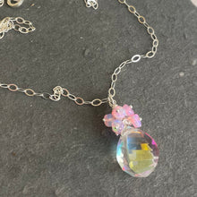 Load image into Gallery viewer, Fire Moonstone Quartz and Pink Opal Necklace, OOAK