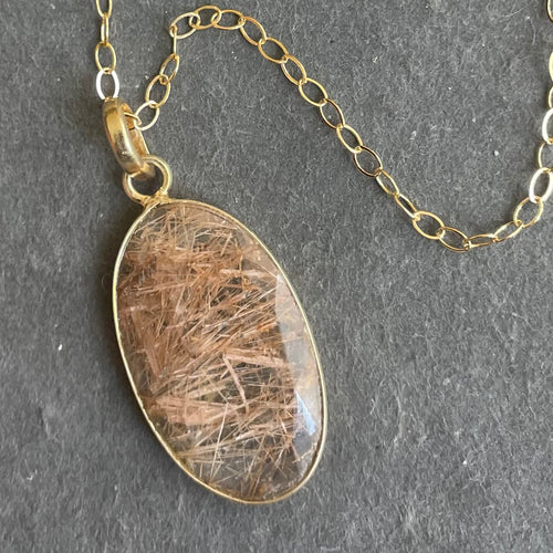 Golden Rutilated Quartz Necklace, OOAK