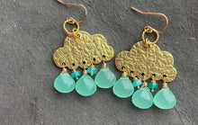 Load image into Gallery viewer, Chalcedony and Opal Raincloud Earrings, OOAK