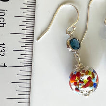 Load image into Gallery viewer, Klimt-ish Murano Glass and Opal Dangle Earrings