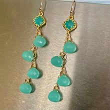 Load image into Gallery viewer, Chalcedony Peruvian Blue Onion Dangle Earrings