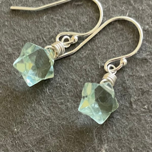 Aqua Quartz Mini Star Earrings