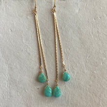Load image into Gallery viewer, Turquoise Tassel Earrings, OOAK