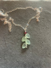 Load image into Gallery viewer, Prehnite Leaf Cut Necklace , Sterling Silver OR 14k gold filled