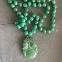 Load image into Gallery viewer, Jade Gourd with Leaves Carved Necklace, Estate Jewelry