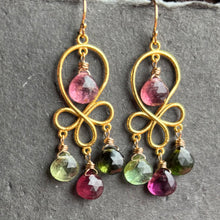 Load image into Gallery viewer, Tourmaline Chandelier Earrings, OOAK