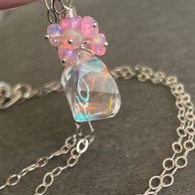 Load image into Gallery viewer, Fire Moonstone Quartz and Pink Opal Necklace, OOAK