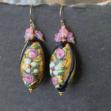 Load image into Gallery viewer, Golden Flora Murano Glass and Opal Earrings