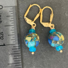 Load image into Gallery viewer, Jasper and Blue Opal Round Earrings, OOAK