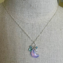 Load image into Gallery viewer, Lavender Moon and Stars Necklace, one in stock