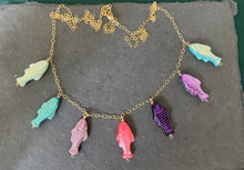 Load image into Gallery viewer, Reversible Czech Glass Fish Necklace, 20”