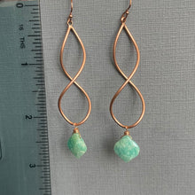 Load image into Gallery viewer, Rose Gold Twirl Earrings, Amazonite