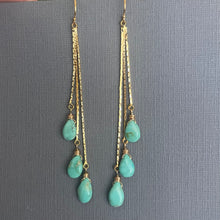 Load image into Gallery viewer, Turquoise Tassel Earrings, Trio