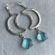 Load image into Gallery viewer, Open Moon and Stars Earrings