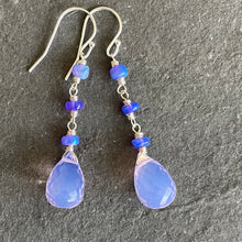 Load image into Gallery viewer, Glowing Lavender Quartz and Purple Opal Earrings, metal options